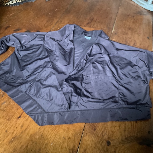 PLANET by Lauren G. Nylon Cropped Asymmetrical Brown Jacket - Picture 11 of 16